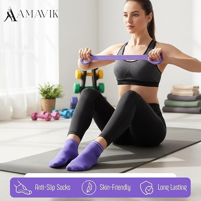 AMAVIK Pilates Kit 15-Pieces Home Workout Set with 5 Resistance Bands, Pilates Ring and Ball Set with Accessories-A Complete Pilates Set for Women to Improve Strength, Flexibility and Balance Body
