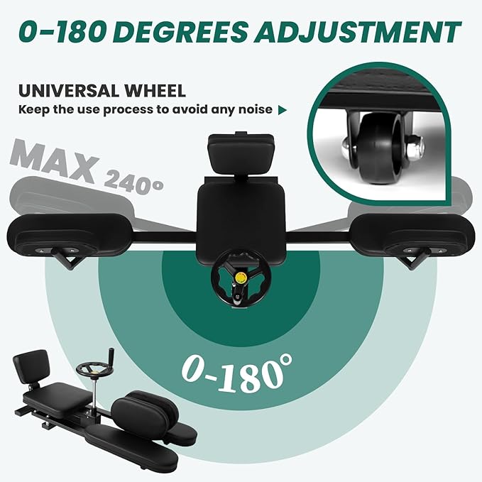 Hip Leg Strecher, 400LBS Steel Split Machine for Flexibility Kids Adults with Wheel, 240 ° Leg Strecher Machine for Flexibility Stretching Equipment Fitness Equipment Beauty Ballet Yoga