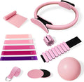 JITUIHOM Pilates Equipment Kit for Home Workout - Complete Ring and Ball Set with Core Sliders, Adjustable Ankle/Wrist Weights, and Resistance Bands for Women