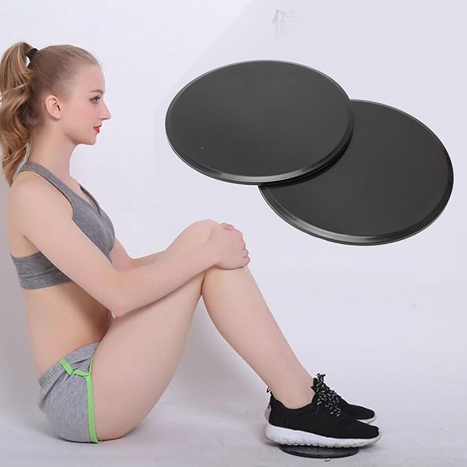 Pwshymi Exercise Core Sliders Dual Sided Discs for Full Body Workout Portable Abdominal Strength Trainer for Home Gym Travel 2pcs