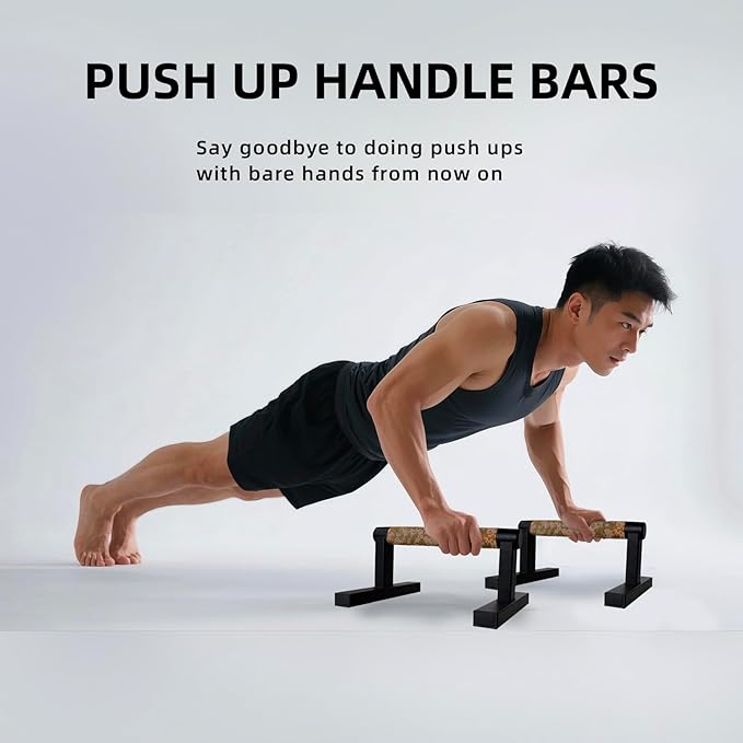 Wooden Calisthenics Parallettes Bars, Push up Handles Floor, Strength Training Pushup Stands, Parallel Handstand Bars for Home Workout Fitness