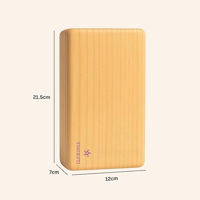 Original Wooden Yoga Blocks Set of 2 – Solid Hardwood Props Inspired by Traditional Yoga