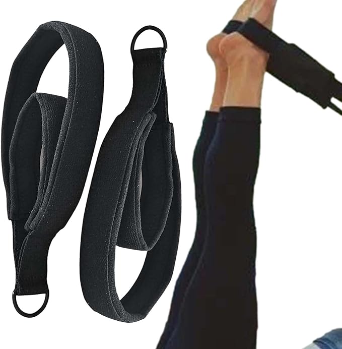 Yoga Pilates Straps Double – Set Of 2 Fitness Stretch Bands, Durable Reinforced Webbing Material, Hand And Foot Design, Secure Grip Support, Flexibility And Strength Training Equipment