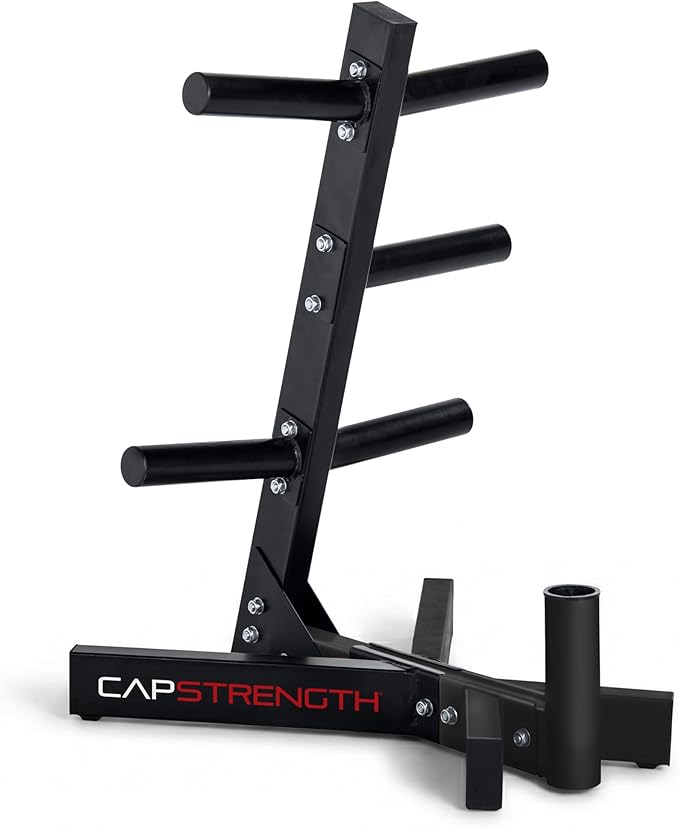Cap Barbell Olympic Plate Tree Storage Rack, Multiple Colors