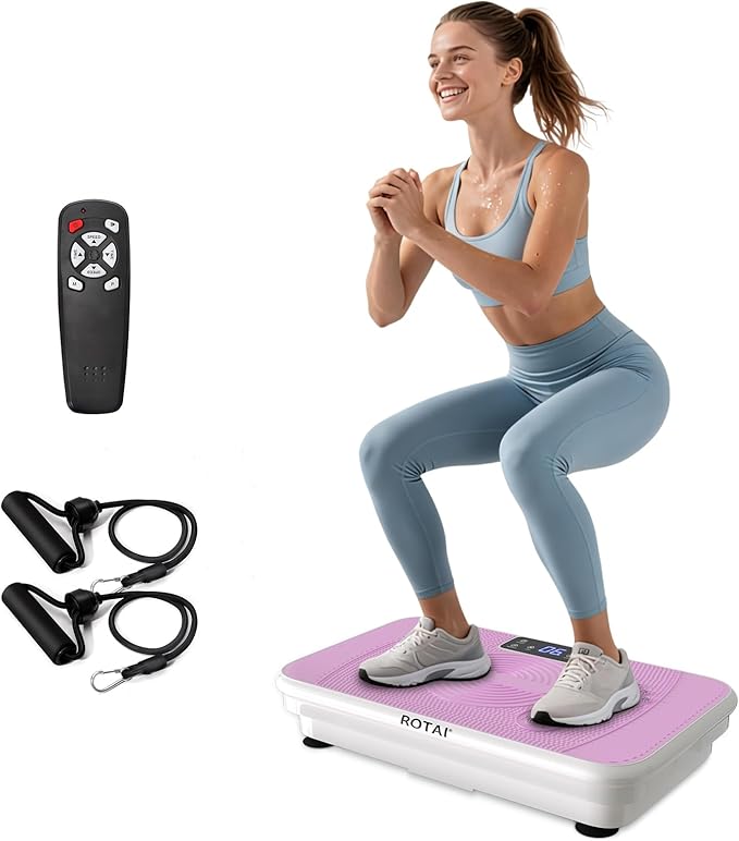 Vibration Plate for Lymphatic Drainage & Full Body Workout - Home Exercise Machine for Weight Loss and Muscle Toning for Men & Women, 400 lbs Capacity Fitness Platform