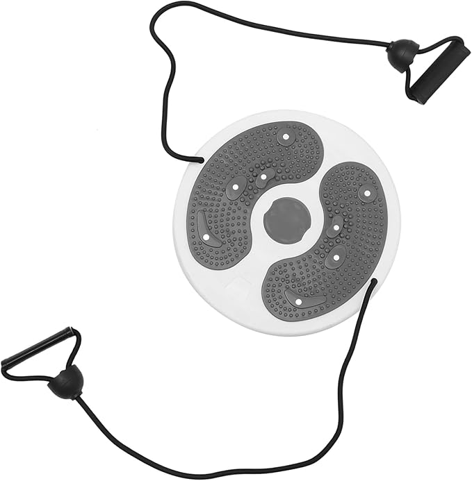 BESPORTBLE Waist Twisting Disc with Rope, Plastic Slimming Machine for Core Strengthening and Abdominal Fitness, Gray Home Exercise Body Shaping Massage Board for Women
