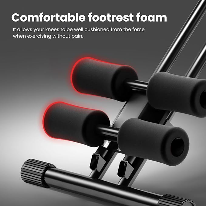 Ab Machine, Adjustable Ab Workout Equipment at Home Gym, Foldable Ab Trainer Machine for Core Strength Training with LCD Display