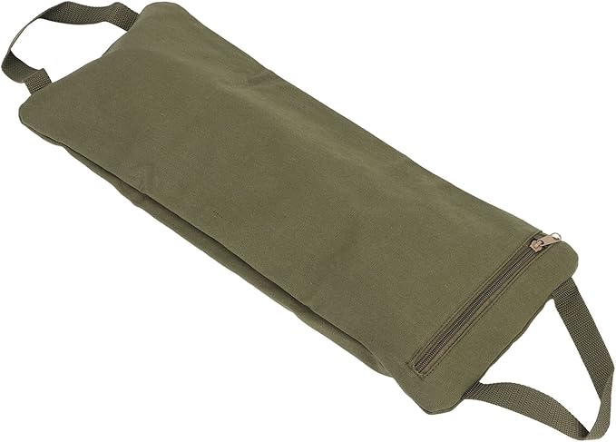 Green Yoga Sand Bag with Handle, Fillable Canvas Yoga Sandbag for Weighted Training and Pilates, Adjustable Portable Sandbags with Leakproof Lining for Home Gym