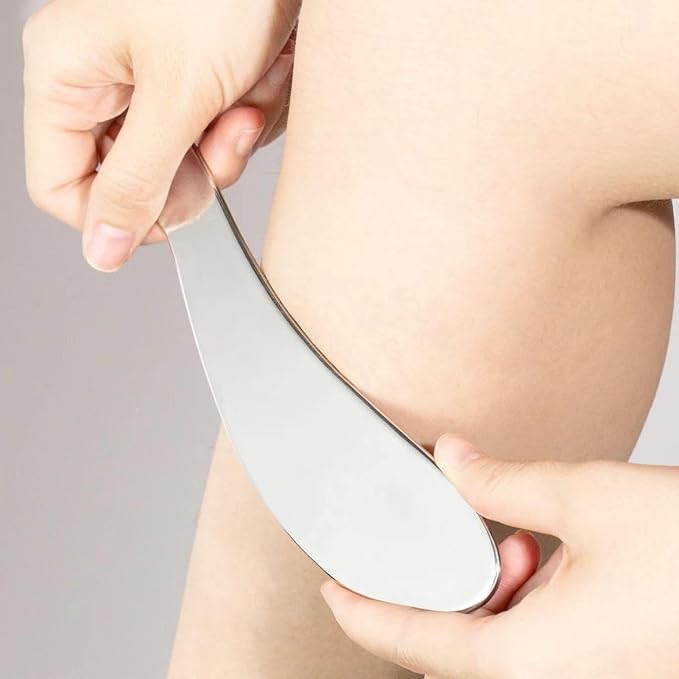 Gua sha Tool gua sha Stainless Steel iastm Tool Gussha Massage Tool Muscle Scraping Tool for Soft Tissue Therapy and Reduce Arms,Back, Legs, Neck Muscle Pain(I)…