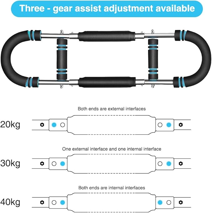 Adjustable U-Shaped Arm Strength Trainer – Portable 2-Level Resistance Band for Forearm, Biceps & Triceps – Ergonomic Grip, Home Gym Equipment (Black)