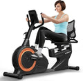 Recumbent Exercise Bike for Home, Magnetic Staionary Bike for Seniors/Adults with Adjustable Seat, 8-level Resistance, 350LB Capacity, LCD Monitor & Pulse Sensors
