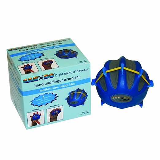 CanDo 10-2293 Digi-Extend n' Squeeze Hand Exerciser, Large, Blue-Heavy