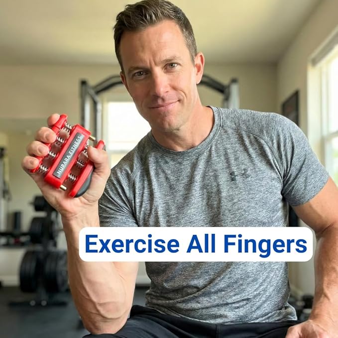 Grip Strength Trainer - Hand Strengthening Device, Forearm Strengthener, and Finger Trainer. Hand Gripper Strengthener and Guitar Finger Exerciser.