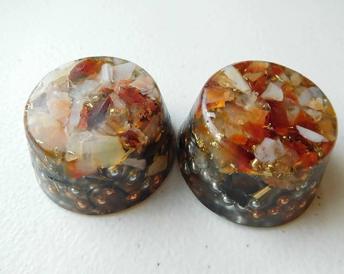 Carnelian Orgone Generator Energy Accumulator 528Hz/7.83Hz/Advance Harmonics Many Beautiful Ingredients and Colors! smtbscOG(Carnelian)