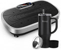 Vibration Plate Exercise Platform with Loop Bands + Renoj FlexSlide 32oz Insulated Stainless Steel Tumbler (Black) – Full Body Workout & Recovery Set
