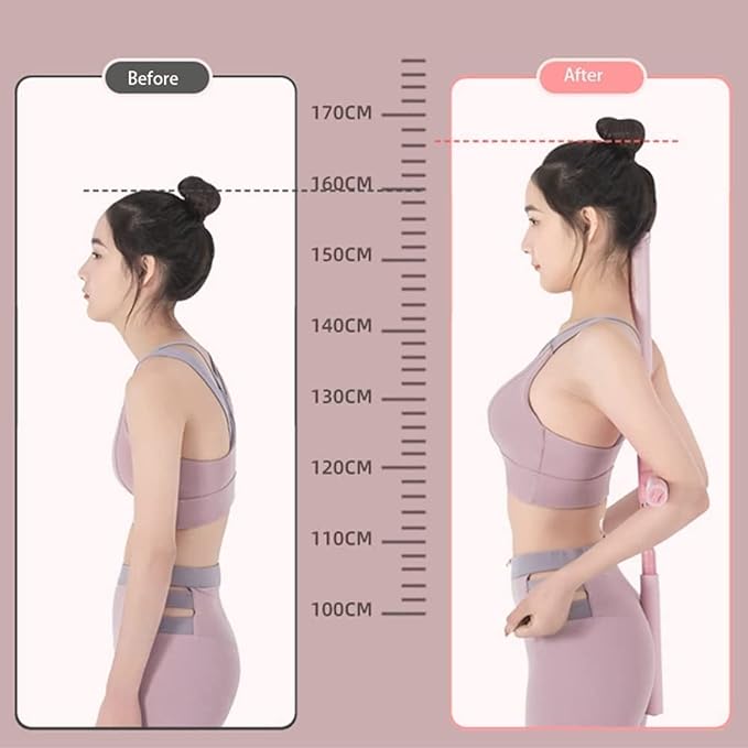 Yoga Sports Training Sticks Stretching Tool for Adults and Kids Back Straightener Posture Corrector Retractable Back Support Hump Posture Orthotics (Color : Green, Size : 54-86cm)