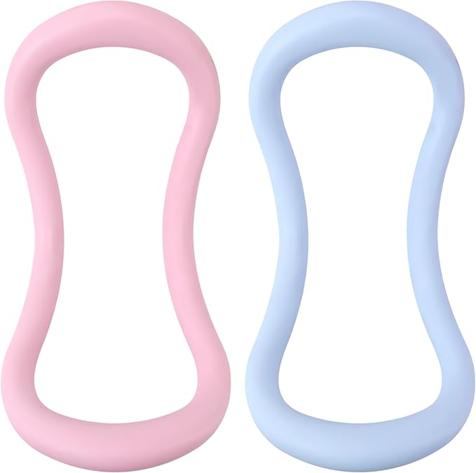 Set of 2 Yoga Rings for Leg, Calves, Calf Pilates, Fitness Circle Equipment for Women, Resistance Stretch Circles Tool with Massage Points, Home Exercise Workout Training Support Sport