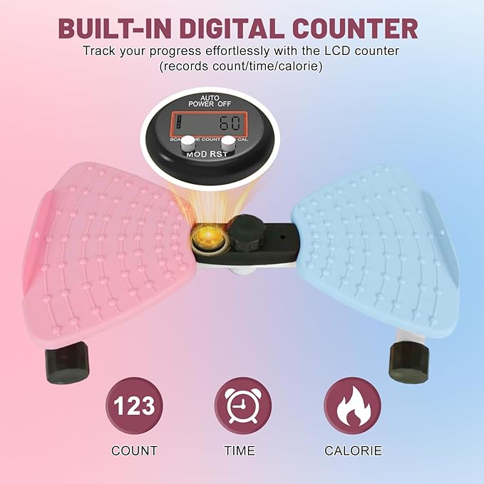 Waist Twisting Machine, Ab Twister Board for Exercise, Noiseless Exercise Waist Twister for Home Gym Equipment, 330 lbs Capacity | Track Time, Reps, Calories with Digital Display
