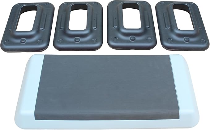 Aerobic Stepper, Adjustable Workout Aerobic Stepper in Fitness & Exercise Step Platform Trainer with 4 Risers
