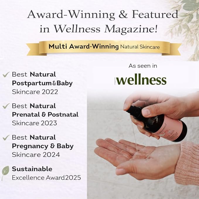 Organic Perineal Massage Oil Spray by Irene Organics for Pregnancy and Postpartum - Prevention for Perineum Tearing, All Natural, Third Trimester Pregnancy Must Haves for Childbirth (Perineal Bundle)