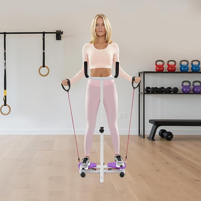 Waist Twister Machine Exercise, 330 lbs Weight Capacity Anti-Slip Twist Board, Ab Twister Exercise Equipment with Pull Cords, Home Fitness Disc for Men & Women