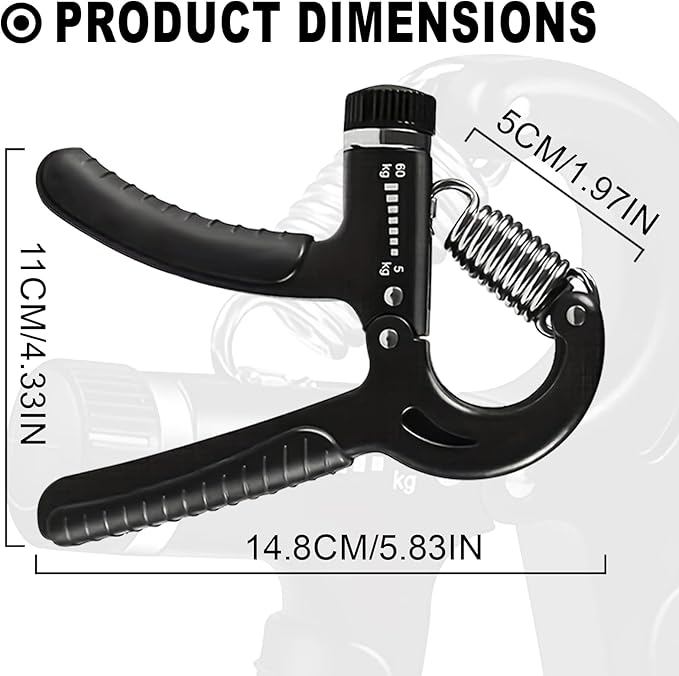 Grip Strength Trainer, Hand Grip Exerciser Strengthener with Adjustable Resistance 11-132 Lbs (5-60kg), Forearm Strengthener, Hand Exerciser for Muscle Building and Injury Recover