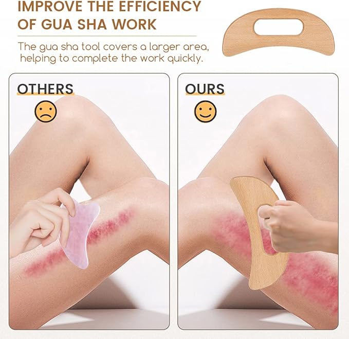 Lymphatic Drainage Massager, Wooden Gua Sha Tool for Body, Manual Massage Scraper for Anti Cellulite and Relieve Muscle Fatigue, Body Gua Sha Paddle (Style A)
