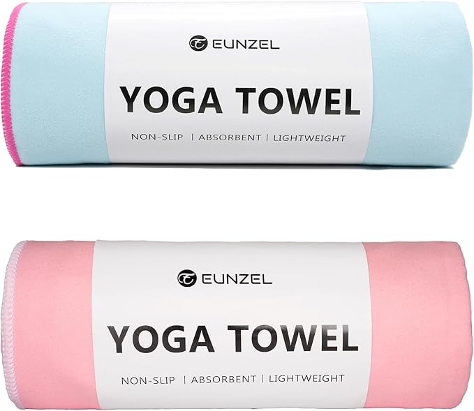 Eunzel Hot Yoga Towel Non-Slip Yoga Mat Towel Ultra-Absorbent Microfiber Towel for Hot Yoga, Pilates，Bikram and Workout 26.5"x 72"