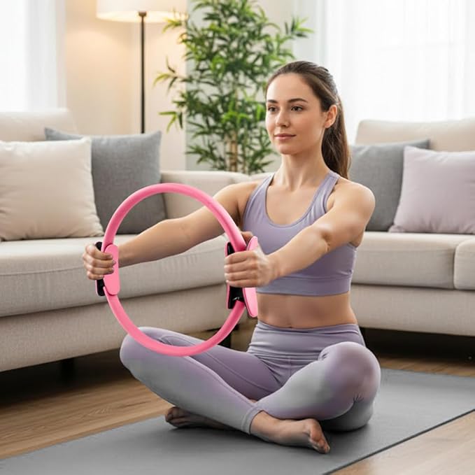 Pilates Essentials Kit for Women, 14 Pcs Pilates Equipment for Home Workouts with Yoga Circle Ball Ring, 5 Resistance Bands,Pedal Puller Resistance Band