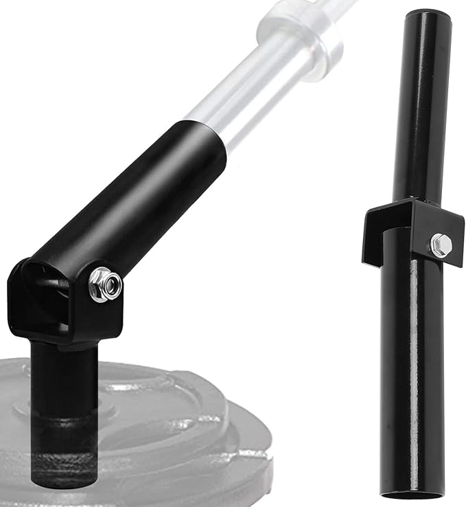 T Bar Row Attachment, 360° Rotating Steel Landmine Base for Barbell Power Core Strength Exercise Equipment for Home Gym, Black