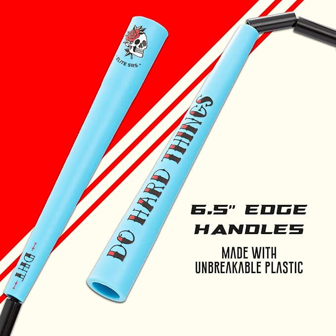 Elite Jumps - Do Hard Things Edge Beaded Jump Rope - For All Ages - Durable & Lightweight - 10ft Long Adjustable Rope - Tangle-Free - Shatterproof 1” Beads - Long Edge Handles