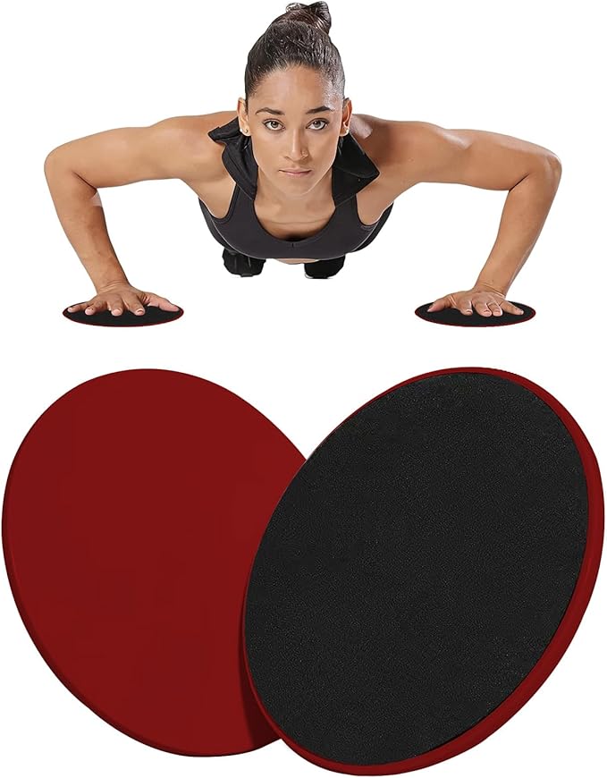 Upgrade Sport Core Sliders for Working Out - Dual Sided Glide Discs for Full Body Workout on Carpet or Hardwood Floor - Fitness & Home Exercise Equipment for Athletes