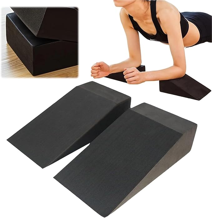 Yoga Foam Wedges 2Pcs Yoga Wedge Blocks Squat Block Multi-Functional Stretch Slant Board Calf Raise for Sports Fitness