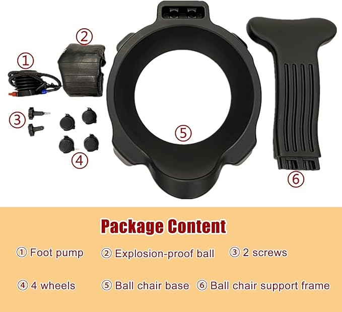 Extra Thick Yoga Ball Chair for The Office, Excercise Ball Seat Desk Chairs for Low Back Pain Relief, Ergonomic Support Balance Ball Chair Kit