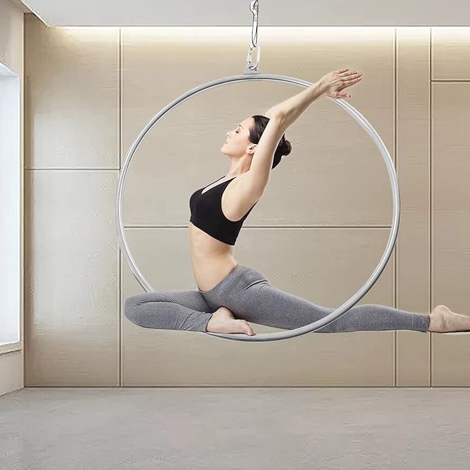 Professional Aerial Hoop, Yoga Starter Set, Aerial Yoga Hoop Accessories Aerial Yoga Hammock Exercise Set for Fitness, Dance, Performance, 253lbs Load