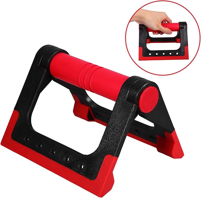Artibetter Push-up Bars and Stands, Red Metal Push-up Rack Pair with Rotating Non-slip Base for Home Fitness Strength Training, Suitable for Men and Women Physical Training