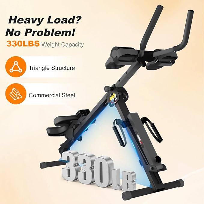TOUSAINS 3 in 1 Ab Machine, Foldable Rowing Machine & Cable System, Core Trainer for Abdominal Workout, 4-Level Height & 2 Resistance Levels, All-in-One Home Gym Equipment for Weight Loss & Sculpting