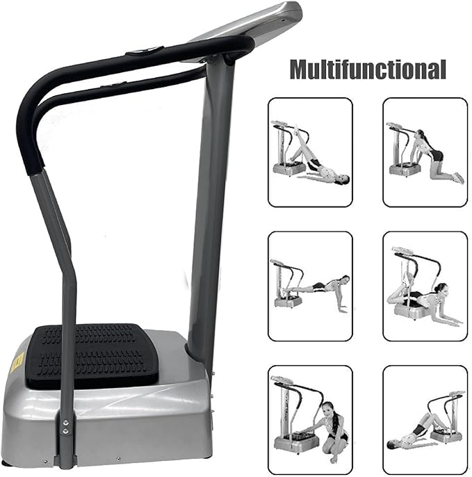 INTSUPERMAI Vibration Plate Exercise Machine with Handles, 110V 200W Whole Body Vibration Platform Exercise Machine, Whole Body Vibration Plate with Adjustable Speed Max 330lbs Capacity