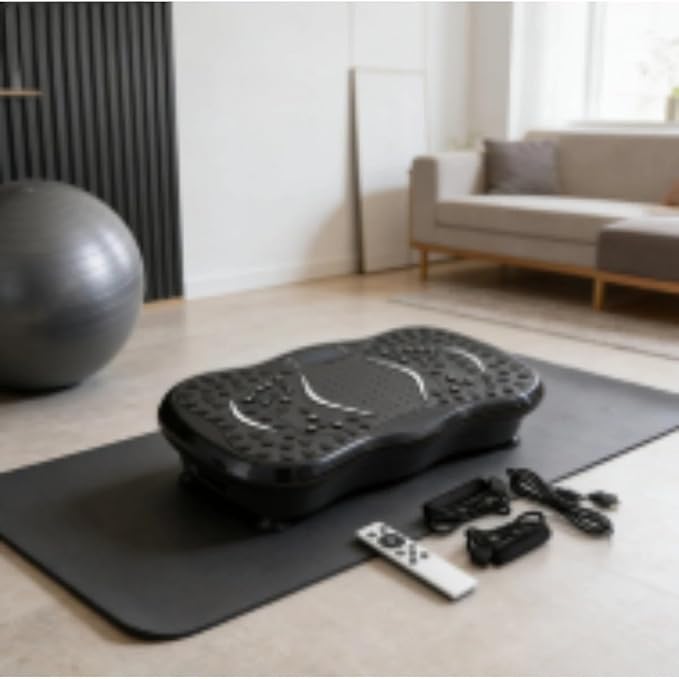 Vibration Plate Exercise Machine for Whole Body Workout, 330 lbs Capacity Lymphatic Drainage Platform for Weight Loss, 120 Speeds with Resistance Bands & Built-in USB Speaker