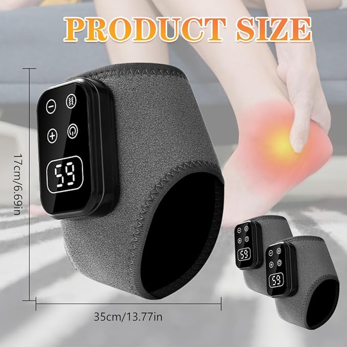 Foot Advanced Renew Triple Method Massager, with 5 Vibration Modes and 6 Heat Levels, Suitable for Reduce Fatigue and Plantar Fasciitis, Travel & Home Use（Grey 2pcs）