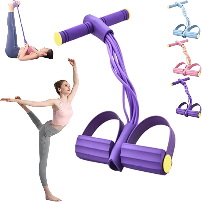 Fashion Puller Exercise,8 Tube Pedal Resistance Device,Elastic Yoga Pedals Puller Resistance Band,Manual Tension Pedal Elastic Band,Elastic Pull Rope Fitness Equipment for Sit up Leg