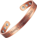Copper Bracelet, 99% Pure Copper, Christian, Magnetic, Adjustable, Women's Fashion Jewelry