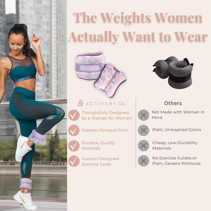 Wrist & Ankle Weights for Women, Ideal for Fitness Workout, Gym, Pilates, Dance, or Yoga, Includes Exercise Guide & Mesh Travel Bag, 1 Pair, 1 Lb Each, Pink Zebra Print