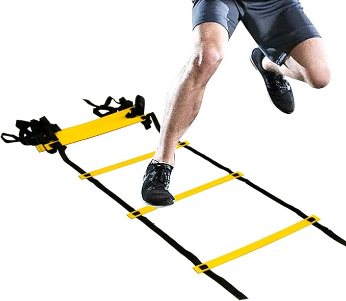 Agility Ladder Flexibility Speed Ladder, Sports Training Set,Fitness Jumping Ladder Footwork Sport Equipment,for Kids/Adults Outdoor Training(Size:4m)