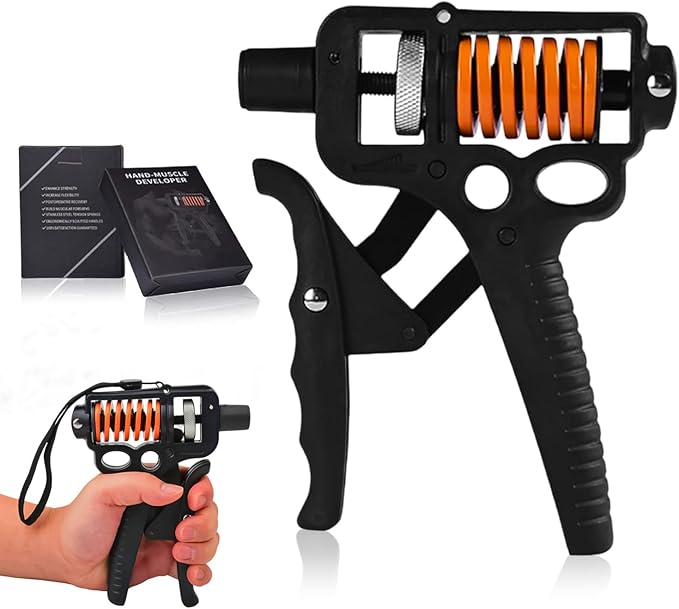 Adjustable 10–400 lb Grip Strength Trainer (Premium Adjustable Grip Strengthener for Forearm Training) Alloy Frame, Titanium-Plated Steel, TPR Non-Slip Handles | Color Orange