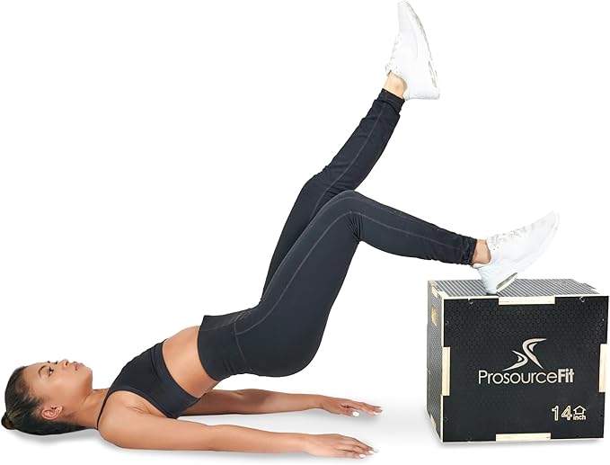 ProsourceFit 3-in-1 Wood Plyometric Jump Box For Cross Conditioning, Agility, Vertical Jump Training & Plyo Workouts