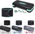 SAKAE Aerobic Step Platform Set with Waist Trimmer & Measuring Tape, Exercise Steppers for Home Exercise Fitness, Adjustable Height 2 Level Risers Workout Step Platform Trainer, Multiple Colors