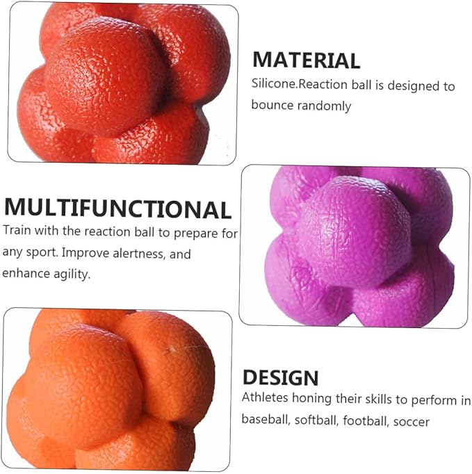 3pcs Hexagonal Reaction Ball Fitness Agile Balls for Reflex Random Color