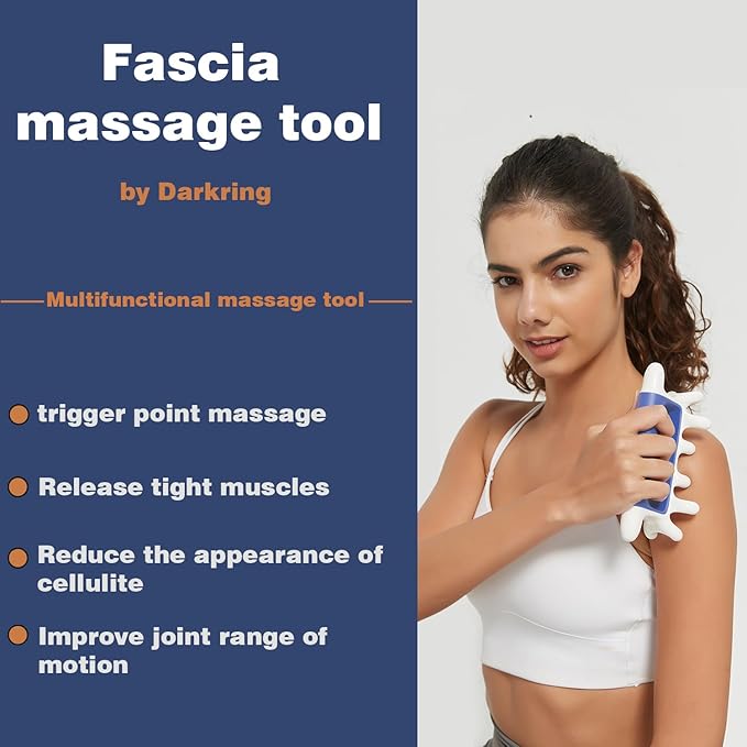 DARKRING Stainless Steel & Engineering Plastic Facial Massage Tool Set - Pressure Point Blaster for Tissue & Fascia, Trigger Point Massage Tool