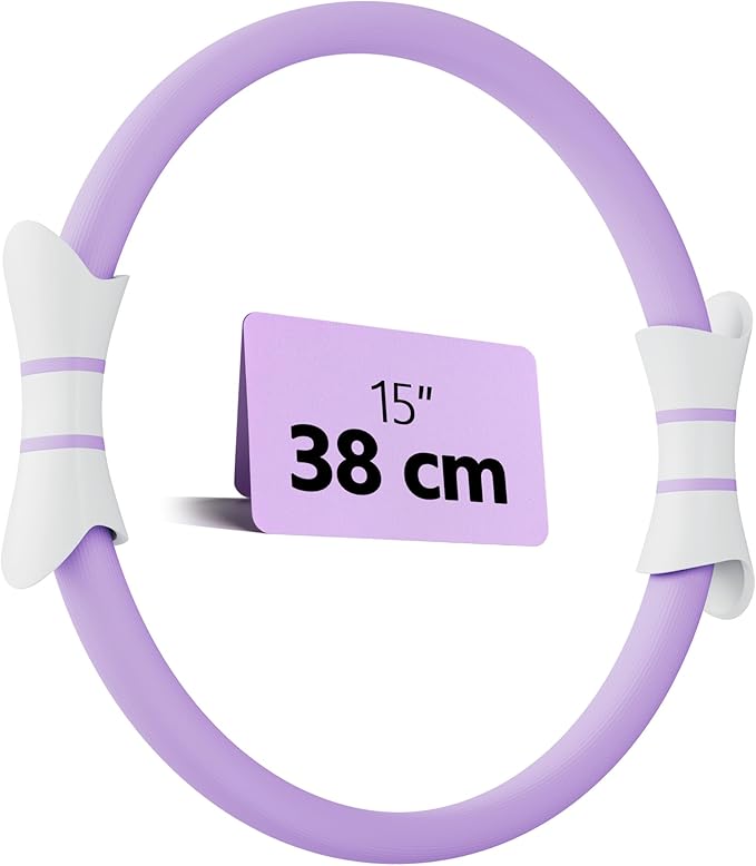 14" Pilates Ring - Magic Circle for Inner Thigh, Arm & Core Toning | Anti-Bend Foam Handles | Home Fitness Gear for Women